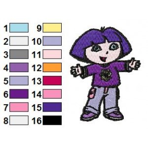 Dora The Explorer Embroidery Design